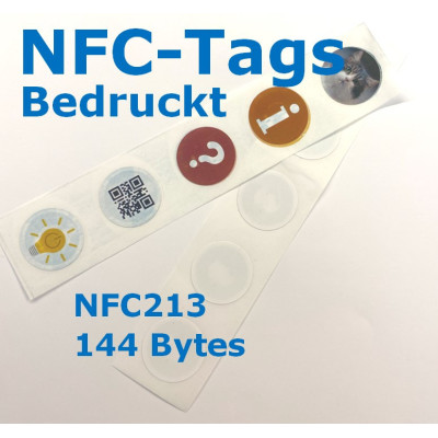 NFC213 Tag Bedruckt - Kundenspezifisch - 144Bytes